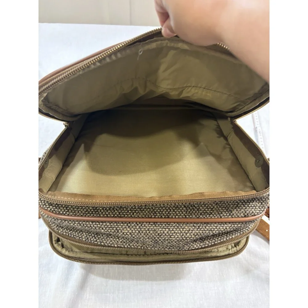 Vintage Hartmann Messenger Bag Leather and Tweed Buckle Shoulder Strap